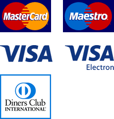 MasterCard, Maestro, Visa, Visa Electorn, Diners Club International